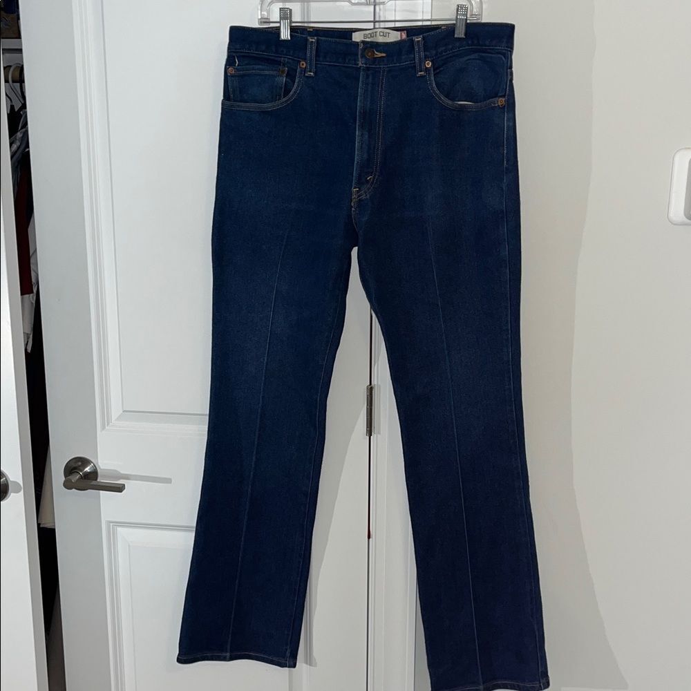 Ranch Navy Blue Levi’s 517 5 Pocket Denim men’s Jeans 38 x 34 Cowboy Boot Cut